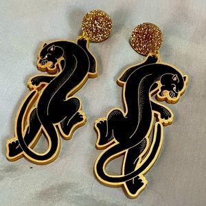 Misfit Makes black panther laser cut earrings